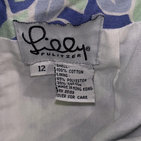 Lilly Pulitzer Vintage Purple & Green Floral Ladybug Print Scalloped Skirt - 12 - Picture 9 of 10